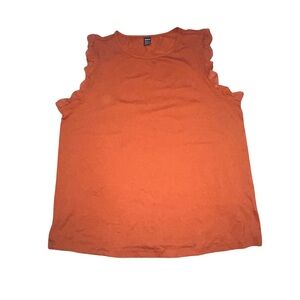 SHEIN Orange Ruffled‎ Muscle Tank Top